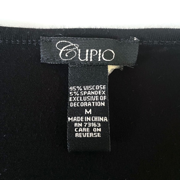 #11 Cupio Black Sequin Cowl Neck Batwing Sleeve Women's Top - Size M - Picture 2 of 2